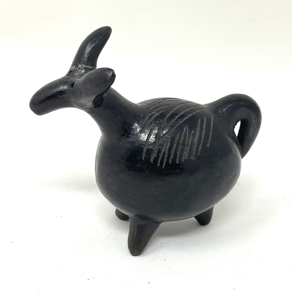 South America Chile Burnished Pottery Goat Bank Figurine Souvenir READ